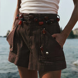 KIVARI - Celene Denim Short - Chocolate