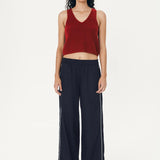ROWIE - Kaia Linen Straight Pants - Ink