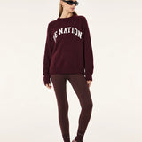 P.E NATION - Legacy Knit Crew - Mahogany / Whisper White