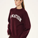 P.E NATION - Legacy Knit Crew - Mahogany / Whisper White