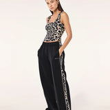 P.E NATION - Man Down Track Pant - Black / Leopard