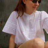 INDI & COLD - Embroidered Voile Blouse - Blanco