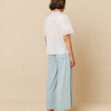 INDI & COLD - Embroidered Voile Blouse - Blanco