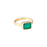 FAIRLEY - Green Agate Deco Ring