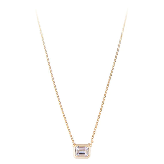 Fairley - Aquamarine Deco Necklace - Gold