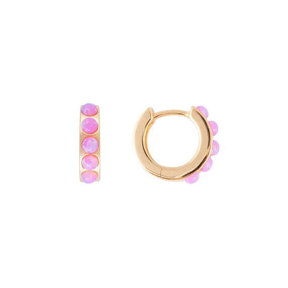 Fairley - Pink Crystal Opal Huggies