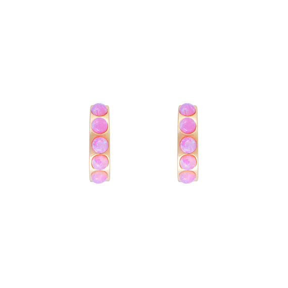 Fairley - Pink Opal Crystal Huggies