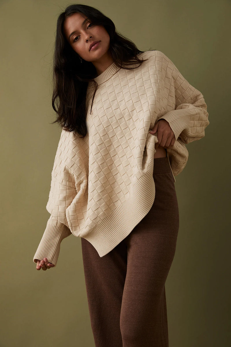 ARCAA  - Sierra Organic Knit Sweater - Oat