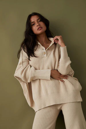 ARCAA - Margo Button Up Sweater - Sand