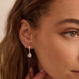 MURKANI - Reflection Tear Drop Huggies | Silver