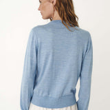 ROWIE - Maeve Merino Spring Cardigan - Sky Marle