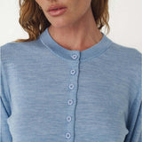 ROWIE - Maeve Merino Spring Cardigan - Sky Marle