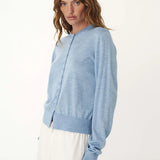 ROWIE - Maeve Merino Spring Cardigan - Sky Marle
