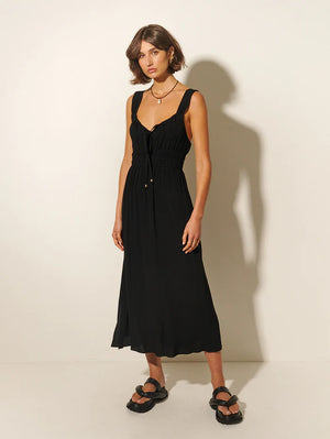 Kivari - Maria Strappy Midi Dress - Black