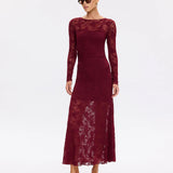 KIVARI - Marie Lace Maxi Dress - Plum