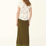 ROWIE - Marina Silve Midi Skirt - Olive