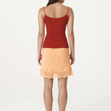 ROWIE - Marina Silk Mini Skirt - Cantaloupe