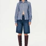 ROWIE - Markus Zip Knit Cardigan - Colbalt Creme