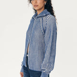 ROWIE - Markus Zip Knit Cardigan - Colbalt Creme