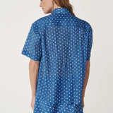 ROWIE - Mason Silk Shirt - Cornflower Top