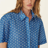 ROWIE - Mason Silk Shirt - Cornflower Top