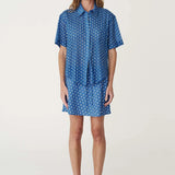 ROWIE - Mason Silk Shirt - Cornflower Top