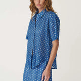 ROWIE - Mason Silk Shirt - Cornflower Top