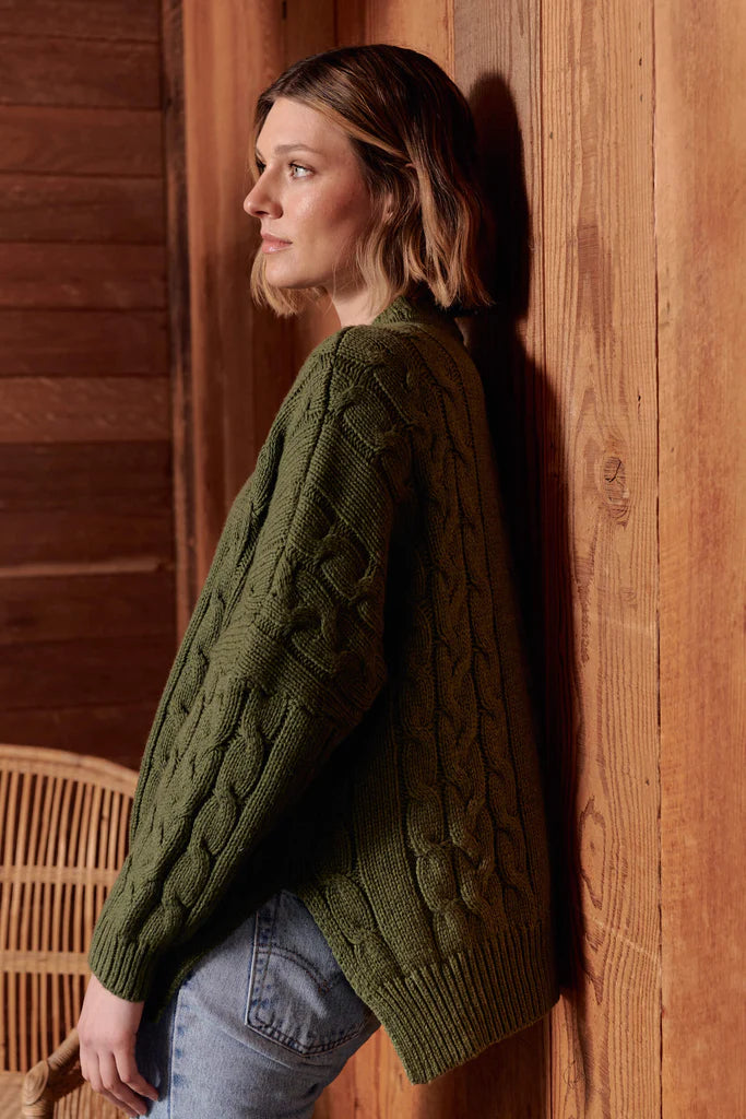 MAXTED - Soft Touch Cable Pullover - Thyme