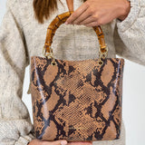 ARLINGTON MILNE - Maya Tote - Caramel Python