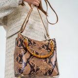 ARLINGTON MILNE - Maya Tote - Caramel Python