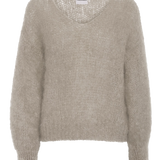 AMERICAN DREAMS - Milana LS Mohair Knit - Light Taupe