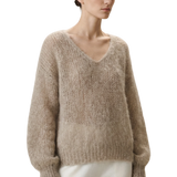 AMERICAN DREAMS - Milana LS Mohair Knit - Light Taupe