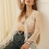 SPELL - Moon Charm Mesh Duster - Vintage Cream