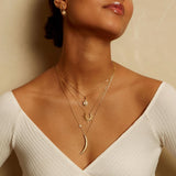 SATYA - Illuminated Path Moon Necklace | Gold