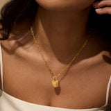 SATYA - Love Everlasting Padlock Heart Necklace | Gold