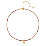 SATYA - Aligned w Love Pink Tourmaline Heart Choker | Gold