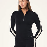P.E NATION - Nightfall Quarter Zip L/S - Black / Cloud
