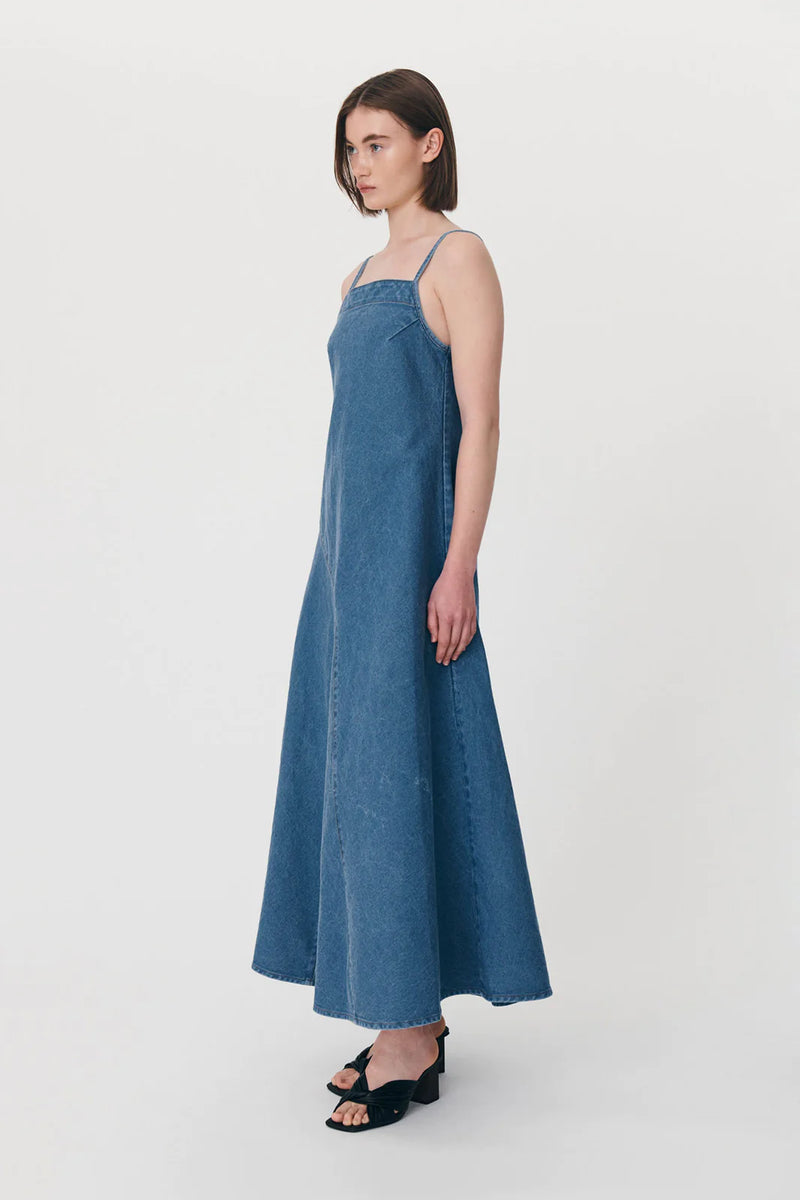 Rowie - Nialley Organic Midi Dress - Classic Denim