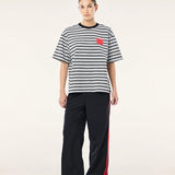 P.E NATION -  Oversized Spark Tee - Black Stripe