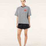 P.E NATION -  Oversized Spark Tee - Black Stripe