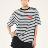 P.E NATION -  Oversized Spark Tee - Black Stripe