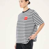 P.E NATION -  Oversized Spark Tee - Black Stripe