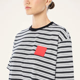 P.E NATION -  Oversized Spark Tee - Black Stripe