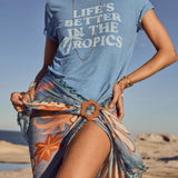 SPELL - Oceana Travel Scarf - Sea Blue