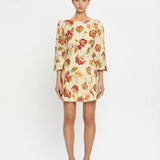 KIVARI - Odessa Sleeved Mini Dress - Butter / Red