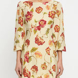 KIVARI - Odessa Sleeved Mini Dress - Butter / Red