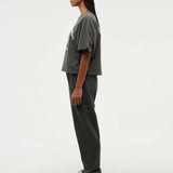 P.E NATION - Throwback Boxy SS Tee - Washed Gunmetal