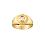 PORTER - Heritage Signet Ring | Gold / Clear