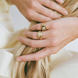 PORTER - Heritage Signet Ring | Gold / Clear