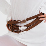 PORTER - Plate Belt - Mocha Mousse / Silver